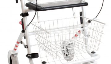 Premis - Rollator Provo Appelgroen - Inclusief mandje, dienblad en stokkenbakhouder. Zit breedte 43 cm