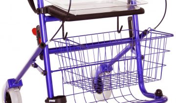 Premis - Rollator Provo Appelgroen - Inclusief mandje, dienblad en stokkenbakhouder. Zit breedte 43 cm
