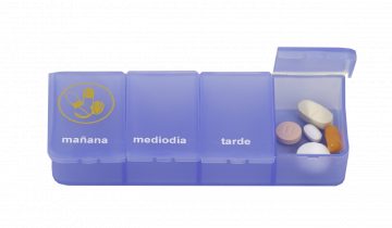 Pillendoos 1 dag - 4 vaks transparant blauw FR