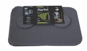 Isagi StayPut 6 stuks beige anti-slip Placemats en Onderzetters