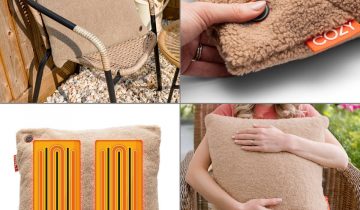 Cozy warmtekussen - Duurzaam & Draadloos - Infrarood - 45x45 cm - Beige - Woolly - Grote Batterij