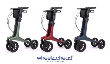 WheelzAhead Carbon All-In carbon rollator compleet en lichtgewicht Matt British Green Large