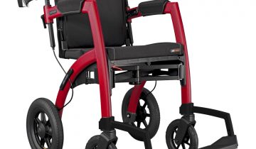 Rollz Motion Performance rollator en rolstoel in 1 voor buiten en oneffen terrein met rolstoelpakket en tas onder stoel - groen