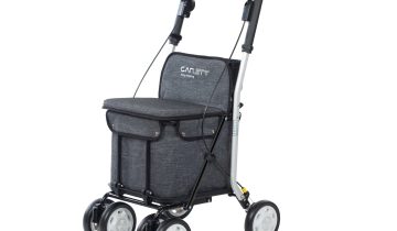 Lett800 rollator boodschappenwagen grijs met zitje
