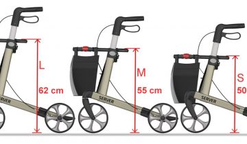 Rollator Server Lichtgewicht Rehasense Large, rood en incl. stokhouder