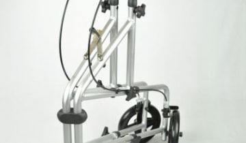 Aluminium 3-wiel rollator blauw licht en wendbaar