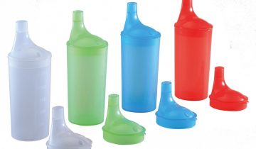 Comforthulpmiddelen Drinkbekerset met lange tuitdeksels - transparant