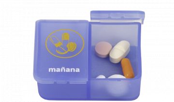 Pillendoos 1 dag - 4 vaks transparant blauw FR