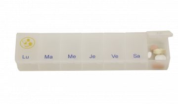 Pillendoos 1 week - transparant blauw FR