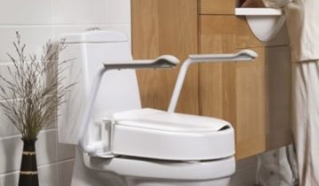 Hi Loo toiletverhoger vast met armleuning - hoogte 6 cm - Etac