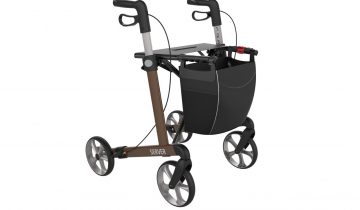 Rollator Server Lichtgewicht Rehasense Large, rood en incl. stokhouder
