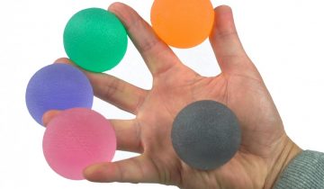 Handtrainer gelbal - blauw - soft