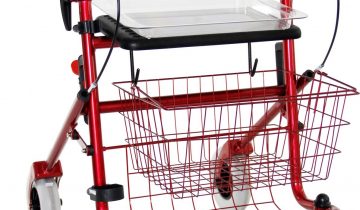Premis - Rollator Provo Appelgroen - Inclusief mandje, dienblad en stokkenbakhouder. Zit breedte 43 cm