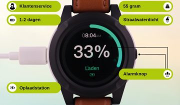 Wuzzi Watch Orion - Wuzzi Alert persoonsalarm - Senioren alarm - zwart