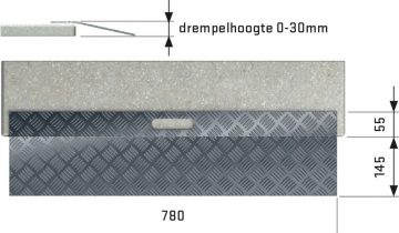 SecuCare Drempelhulp - Type 1 - 200x780 mm - Hoogte toepasbaar 0-30 mm