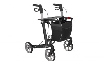 Rollator Server Lichtgewicht Rehasense Large, rood en incl. stokhouder