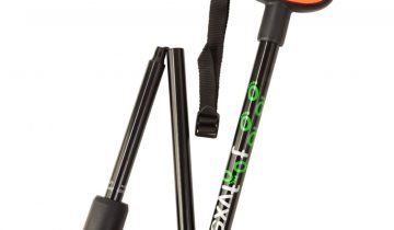Flexyfoot wandelstok met ovalen handvat - opvouwbaar zwart