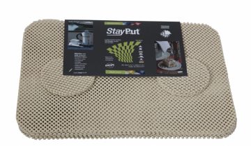 Isagi StayPut 6 stuks beige anti-slip Placemats en Onderzetters