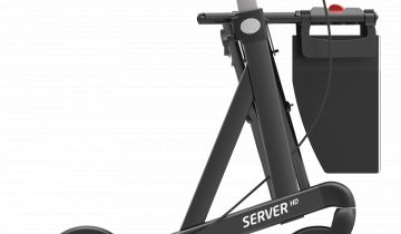 Rehasense Server Heavy Duty XL rollator extra breed en belastbaar tot 200 kg Large, antraciet grijs en incl. stokhouder