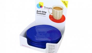 Anti-slip matten rond - blauw 14 cm display 25 st - Able2