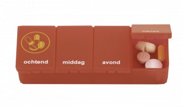 Pillendoos 1 dag - 4 vaks transparant blauw FR