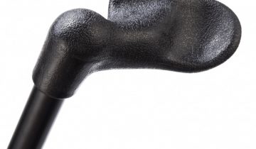 Opvouwbare wandelstok zwart met anatomische handgreep – rechtshandig