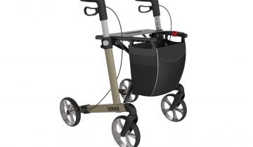 Rollator Server Lichtgewicht Rehasense Large, rood en incl. stokhouder