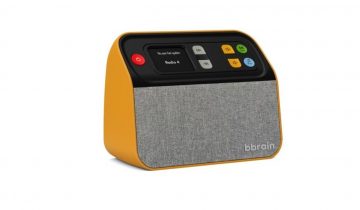 BBrain Muziekspeler - DAB+ Radio voor senioren - Aanpasbaar bedieningspaneel - Dementie radio - Muziekspeler met USB - Okergeel