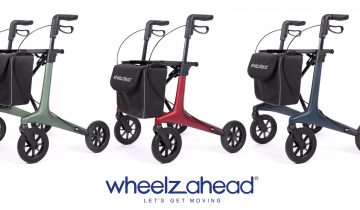 WheelzAhead Carbon All-In carbon rollator compleet en lichtgewicht Matt British Green Large