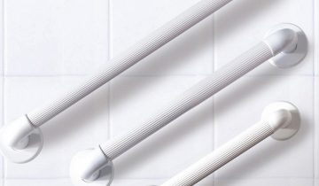 Geribbelde Kunststof Handgreep voor badkamer - 30 cm - Douche Wandbeugel met extra grip