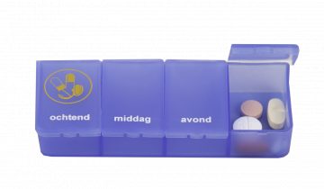 Pillendoos 1 dag - 4 vaks transparant blauw FR