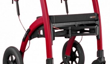 Rollz Motion Performance rollator en rolstoel in 1 voor buiten en oneffen terrein met rolstoelpakket en tas onder stoel - groen